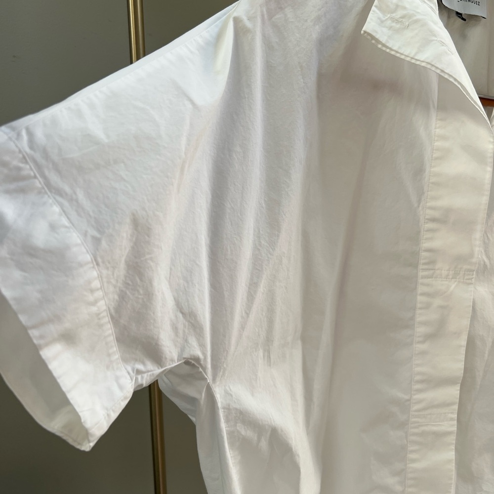 100% Cotton ✨ Adolfo Dominguez White Button-Front Shirt Size 6 - Picture 2 of 7